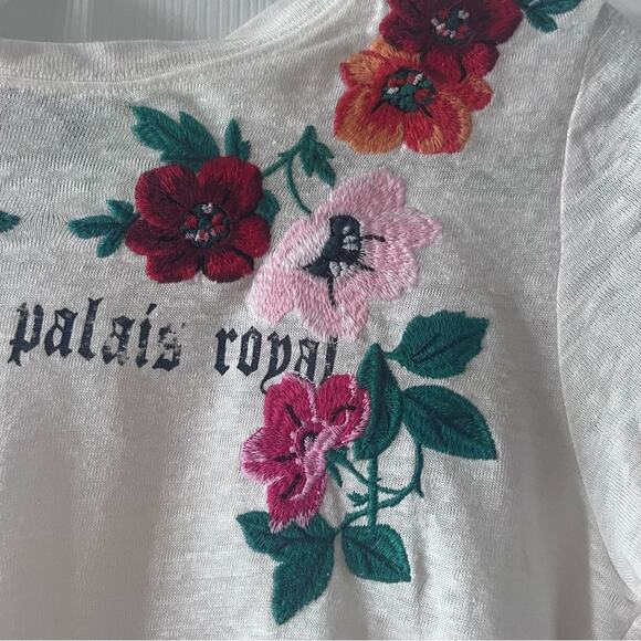 MAJE Tanisha Floral Embroidered Linen Jersey T-Shirt - Picture 5 of 9